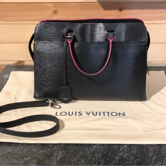 LOUIS VUITTON EPI Vaneau GM Black Hot Pink EUC - Picture 1 of 16
